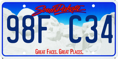 SD license plate 98FC34