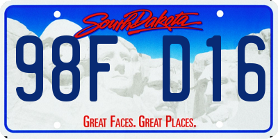 SD license plate 98FD16