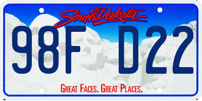 SD license plate 98FD22