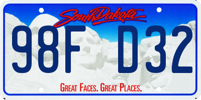 SD license plate 98FD32