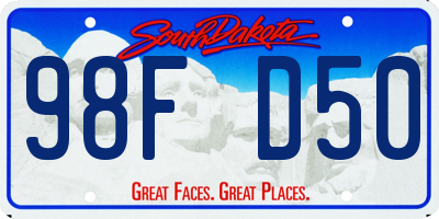 SD license plate 98FD50
