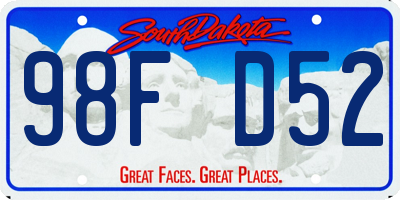 SD license plate 98FD52