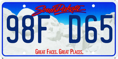 SD license plate 98FD65
