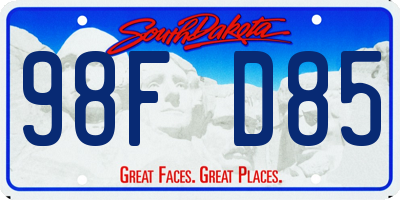 SD license plate 98FD85