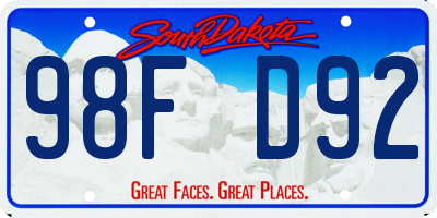 SD license plate 98FD92
