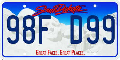 SD license plate 98FD99