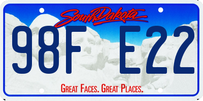 SD license plate 98FE22