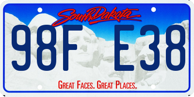 SD license plate 98FE38