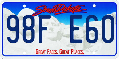 SD license plate 98FE60