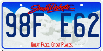 SD license plate 98FE62