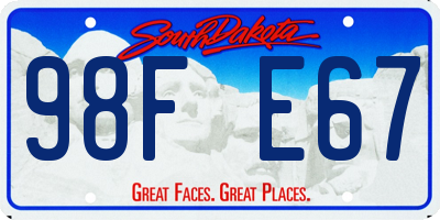 SD license plate 98FE67