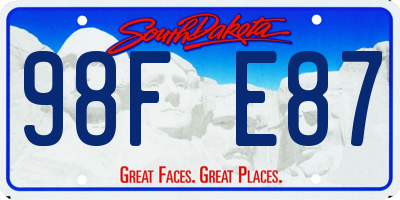 SD license plate 98FE87
