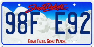SD license plate 98FE92