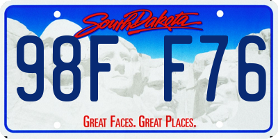 SD license plate 98FF76