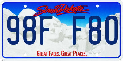 SD license plate 98FF80