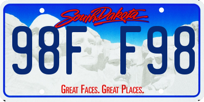 SD license plate 98FF98
