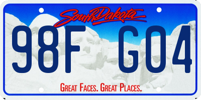 SD license plate 98FG04