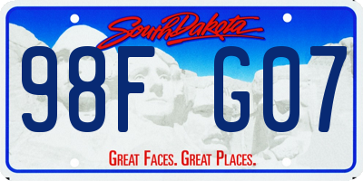 SD license plate 98FG07