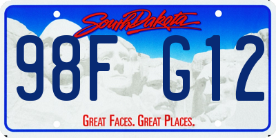 SD license plate 98FG12