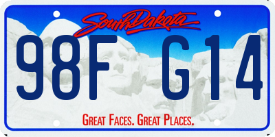 SD license plate 98FG14