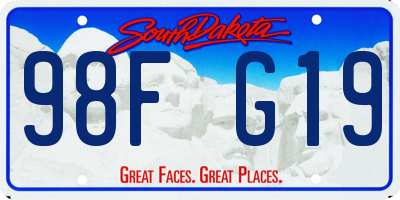 SD license plate 98FG19