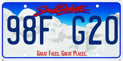 SD license plate 98FG20