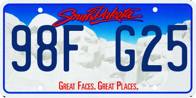 SD license plate 98FG25