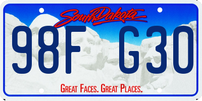 SD license plate 98FG30