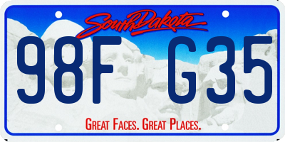 SD license plate 98FG35