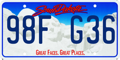 SD license plate 98FG36