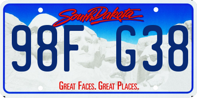 SD license plate 98FG38