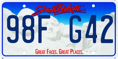 SD license plate 98FG42