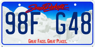 SD license plate 98FG48