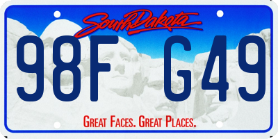 SD license plate 98FG49