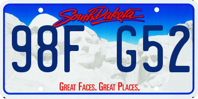 SD license plate 98FG52