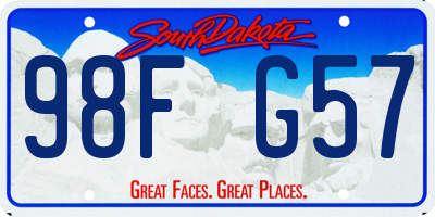 SD license plate 98FG57