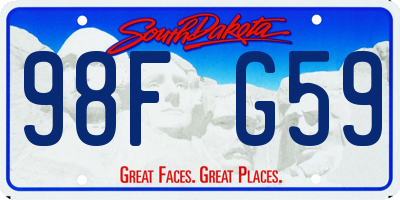 SD license plate 98FG59