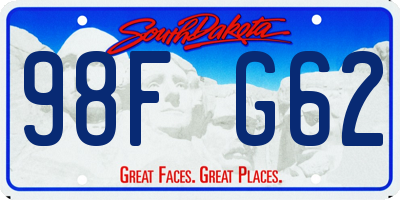 SD license plate 98FG62