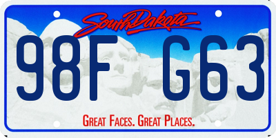 SD license plate 98FG63