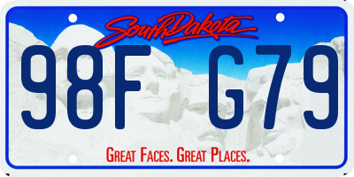 SD license plate 98FG79