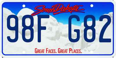 SD license plate 98FG82