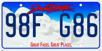 SD license plate 98FG86