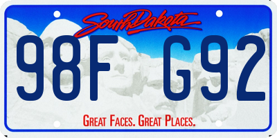 SD license plate 98FG92