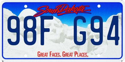 SD license plate 98FG94