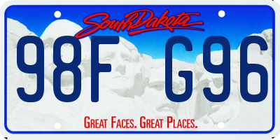 SD license plate 98FG96