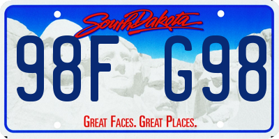 SD license plate 98FG98