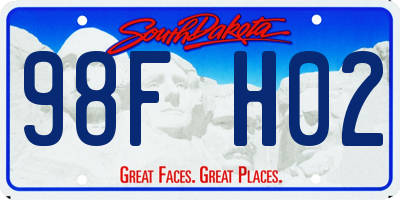 SD license plate 98FH02