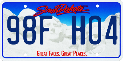 SD license plate 98FH04