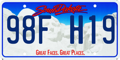 SD license plate 98FH19