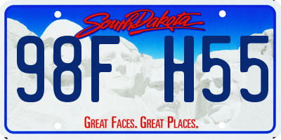 SD license plate 98FH55